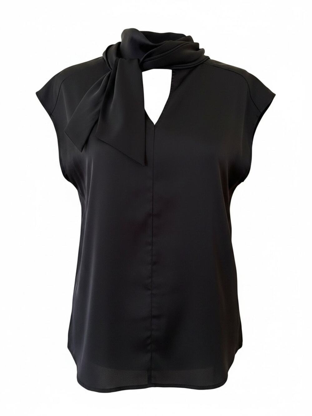 New York & Company Women Black Sleeveless Satin Blouse Size XS